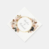 Elegant Floral Personalized Wedding Napkins スタンダードカクテルナプキン (角)