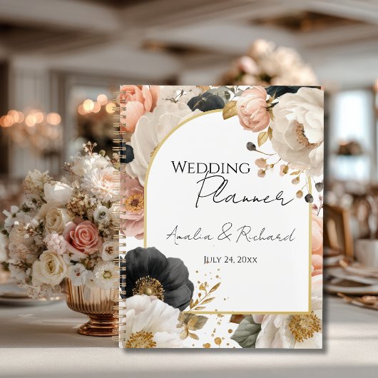 Elegant Floral Personalized Wedding Planner プランナー手帳