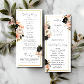 Elegant Floral Personalized Wedding Program プログラム
