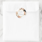 Elegant Floral Personalized Wedding Sticker ラウンドシール (バッグ)