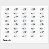 Elegant Floral Personalized Wedding Sticker ラウンドシール (シート)