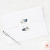 Elegant Floral Personalized Wedding Sticker ラウンドシール (封筒)