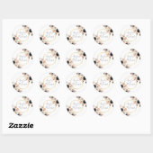 Elegant Floral Personalized Wedding Sticker ラウンドシール (シート)