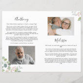 Elegant Floral Photo 2 Person Memorial Program (裏面)