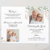 Elegant Floral Photo 2 Person Memorial Program (正面)