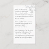 Elegant Floral Photo Funeral Prayer Card 名刺 (裏面)