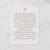 Elegant Floral Photo Funeral Prayer Card 名刺 (裏面)