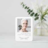 Elegant Floral Photo Funeral Psalm 23 Prayer Card 名刺 (スタンド正面)