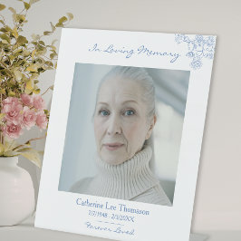 Elegant Floral Photo Memorial Table Sign 台座サイン