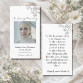 Elegant Floral Photo Prayer Card 名刺