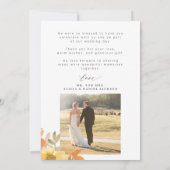 Elegant floral photo wedding サンキューカード (裏面)