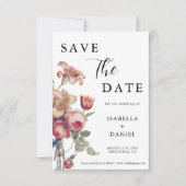 Elegant Floral Photo Wedding Save The Date セーブザデート (正面)