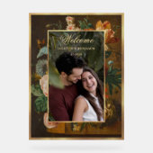 Elegant Floral Photo Wedding Welcome アクリルサイン (正面)
