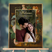 Elegant Floral Photo Wedding Welcome アクリルサイン (ニュートラル)