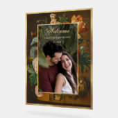 Elegant Floral Photo Wedding Welcome アクリルサイン (傾斜)