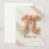 Elegant Floral Pi Day Invitation 招待状 (正面/裏面)