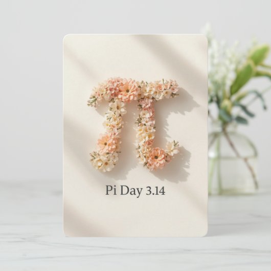 Elegant Floral Pi Day Invitation 招待状 (スタンド正面)