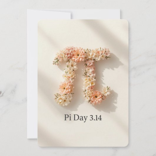 Elegant Floral Pi Day Invitation 招待状 (正面)
