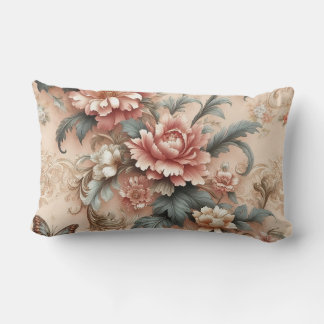 Elegant Floral Pillow ランバークッション
