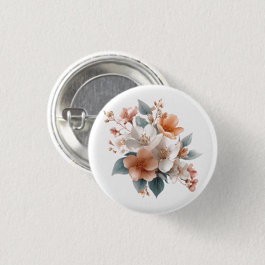 Elegant Floral Pinback Button 💐✨ 缶バッジ (正面&裏面)