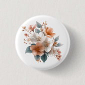 Elegant Floral Pinback Button 💐✨ 缶バッジ (正面)