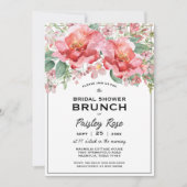 Elegant Floral Pink Bridal Shower 招待状 (正面)