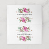 Elegant Floral Pink Peony Monogram Wedding プレイスカード (外部開封)