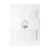 Elegant Floral Pink Peony Monogram Wedding Address 招待状ベリーバンド (正面例)