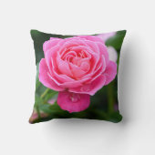 Elegant Floral Pink Rose Garden Accent Pillow クッション (裏面)