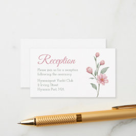 Elegant Floral Pink Sage Garden Wedding Reception エンクロージャーカード