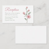 Elegant Floral Pink Sage Garden Wedding Reception エンクロージャーカード (正面/裏面)
