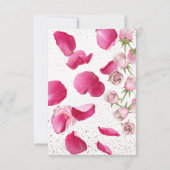 Elegant floral pink wedding RSVP card  (裏面)