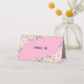 Elegant Floral Place Card and Table Number Tent プレイスカード (正面)