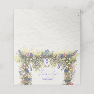 Elegant Floral Place Card - Hand-Drawn Watercolor  プレイスカード