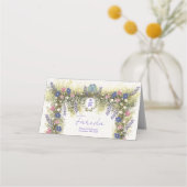 Elegant Floral Place Card - Hand-Drawn Watercolor  プレイスカード (正面)
