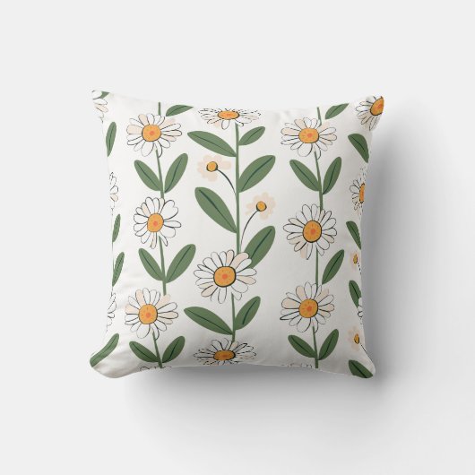 Elegant Floral Print Decorative Pillow クッション (正面)