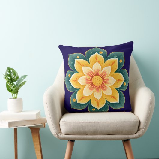 Elegant Floral Print Decorative Pillow クッション (椅子)