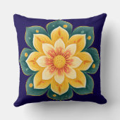 Elegant Floral Print Decorative Pillow クッション (裏面)