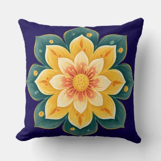 Elegant Floral Print Decorative Pillow クッション