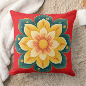 Elegant Floral Print Decorative Pillow クッション (ブランケット)