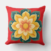 Elegant Floral Print Decorative Pillow クッション (正面)