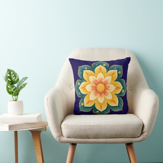 Elegant Floral Print Decorative Pillow クッション (椅子)