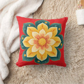 Elegant Floral Print Decorative Pillow クッション (ブランケット)
