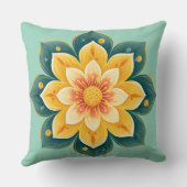 Elegant Floral Print Decorative Pillow クッション (裏面)