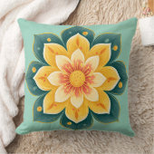 Elegant Floral Print Decorative Pillow クッション (ブランケット)