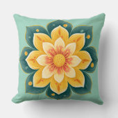 Elegant Floral Print Decorative Pillow クッション (正面)