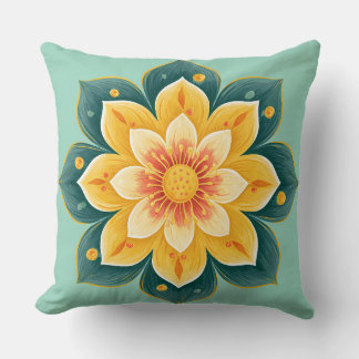Elegant Floral Print Decorative Pillow クッション