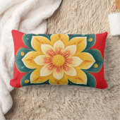 Elegant Floral Print Decorative Pillow ランバークッション (ブランケット)