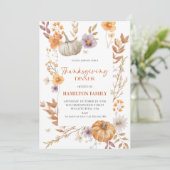 Elegant Floral Pumpkin Thanksgiving Dinner  招待状 (スタンド正面)