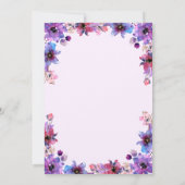 Elegant Floral Purple 60th Birthday 招待状 (裏面)